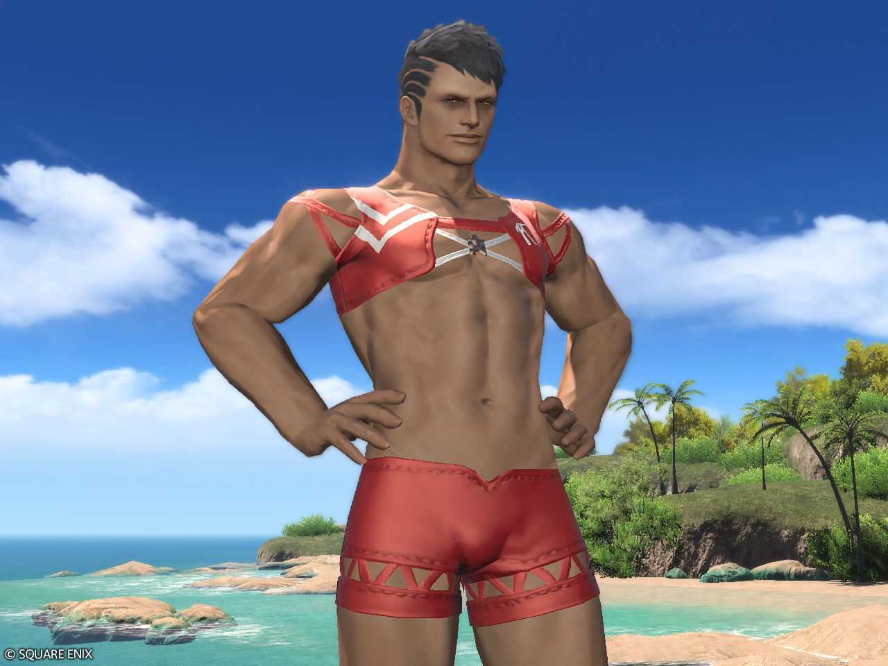 Men's Red Summer Set